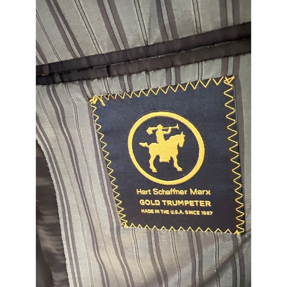 Hart Schaffer‎ Marx gold trumpeter blue blazer 46L, made in US luxury - Picture 4 of 11